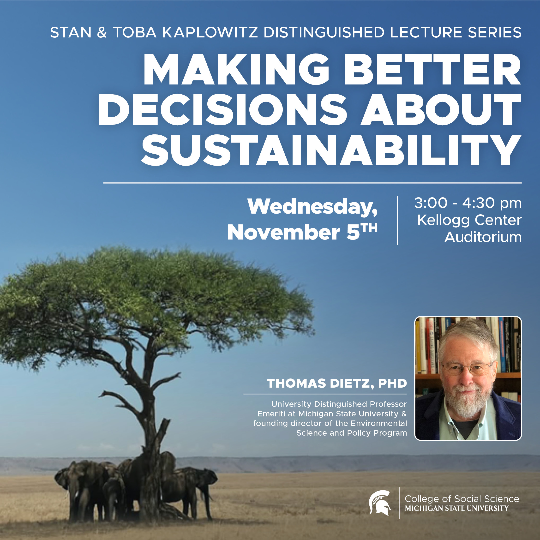 Kaplowitz lecture featuring Tom Dietz