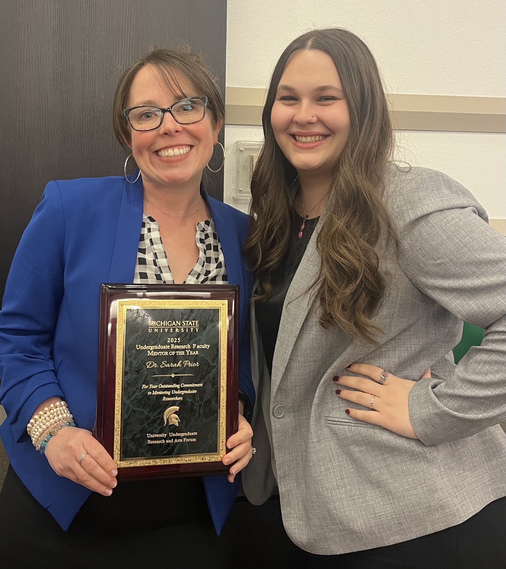 Dr. Sarah Prior named Undergraduate Research Faculty Mentor of the Year for MSU 