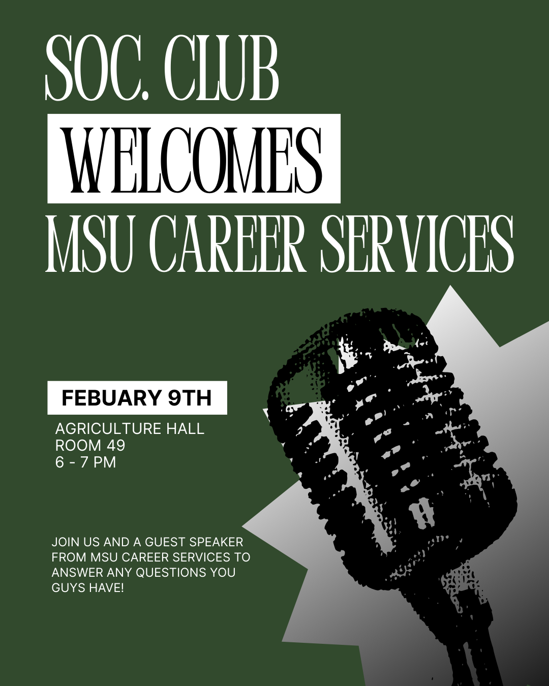 Sociology Club February meeting flyer